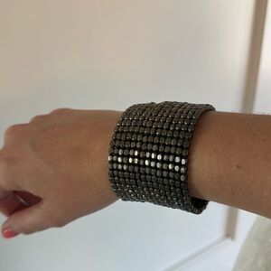 Beaded cuff bracelet, stretchy